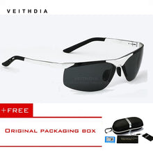 Load image into Gallery viewer, VEITHDIA Aluminum Magnesium Men's Polarized Rimless Sun glasses Sports Male Eyewear Sunglasses Goggle Oculos shades For Men 6501