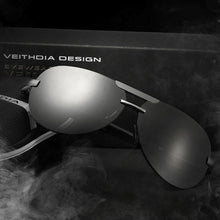 Carica l&#39;immagine nel visualizzatore di Gallery, VEITHDIA Aluminum Magnesium Rimless Men&#39;s Sunglasses Polarized UV400 Lens Sun Glasses Male Eyewears Accessories For Men 6500