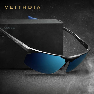 VEITHDIA Aluminum Men's Sunglasses Polarized UV400 Driving Sun Glasses Eyewear Accessories For Men Blue Coating Mirror 6587