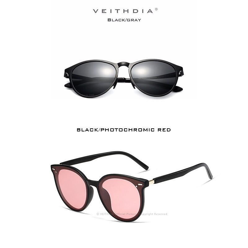 VEITHDIA Brand 2PCS Packs Aluminum Magnesium Photochromic Sunglasses Polarized UV400 Lens Eyewear Accessories Male Sun Glasses