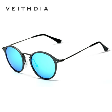VEITHDIA Brand Designer Sunglasses Sun Glasses Vintage Polarized Coating UV400 Lens Round Male Eyewear For Women VT6358