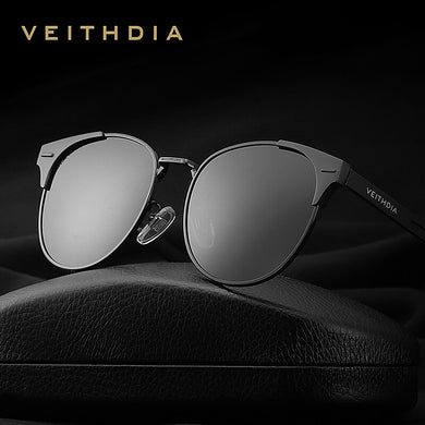 VEITHDIA Brand Cat Eye Hd Lens Sunglasses Retro Aluminum Magnesium Polarized Mirror Vintage Sun Glasses For Men Women