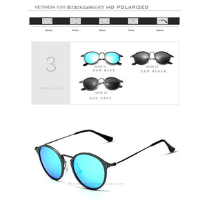 VEITHDIA Brand Unisex Sun Glasses Polarized Coating Mirror Driving Sunglasses Round Male Eyewear For Men/Women 6358