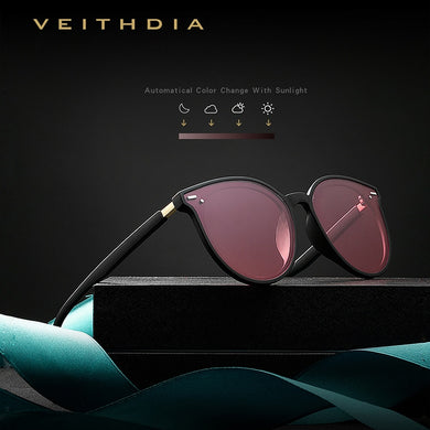 VEITHDIA Brand Photochromic Women Sunglasses Polarized Mirror UV400 Lens Vintage Day Night Dual Sun Glasses Female V8520