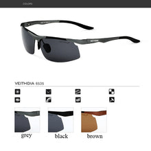 Carica l&#39;immagine nel visualizzatore di Gallery, VEITHDIA Brand Sunglasses Aluminum Men&#39;s Polarized UV400 Rectangle Driving Sun Glasses Sports Eyewear Accessories For Male  6535