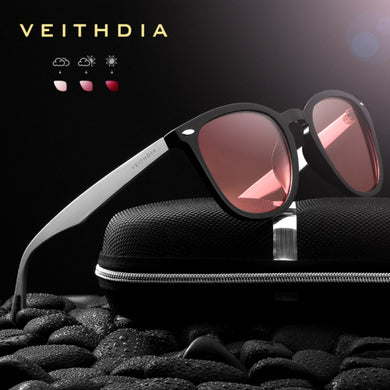 VEITHDIA Brand Unisex Aluminum+TR90 Men's Photochromic Mirror Sun Glasses Eyewear Accessories Sunglasses For Women 6116