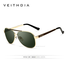 Carica l&#39;immagine nel visualizzatore di Gallery, VEITHDIA Classic Brand Stainless Steel Mens Sunglasses Polarized Green Lens Sun Glasses Eyewear Accessories For Men 3152