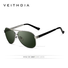 Carica l&#39;immagine nel visualizzatore di Gallery, VEITHDIA Classic Brand Stainless Steel Mens Sunglasses Polarized Green Lens Sun Glasses Eyewear Accessories For Men 3152