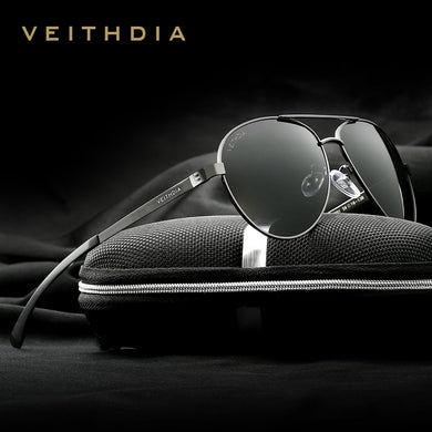 VEITHDIA Brand Designer Aluminum Magnesium Men's Sun Glasses Polarized Mirror lens Male Eyewear Sunglasses For Men 3801