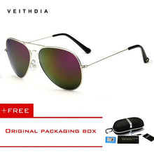 Load image into Gallery viewer, VEITHDIA aviation sunglass Polarized Sunglasses for Men/Women Colorful Reflective Coating Lens Driving Sun Glasses