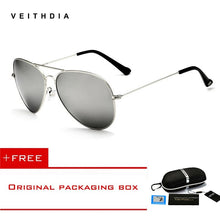 Load image into Gallery viewer, VEITHDIA aviation sunglass Polarized Sunglasses for Men/Women Colorful Reflective Coating Lens Driving Sun Glasses