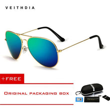 Load image into Gallery viewer, VEITHDIA aviation sunglass Polarized Sunglasses for Men/Women Colorful Reflective Coating Lens Driving Sun Glasses