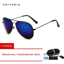 Load image into Gallery viewer, VEITHDIA aviation sunglass Polarized Sunglasses for Men/Women Colorful Reflective Coating Lens Driving Sun Glasses