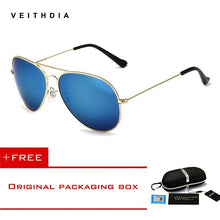 Load image into Gallery viewer, VEITHDIA aviation sunglass Polarized Sunglasses for Men/Women Colorful Reflective Coating Lens Driving Sun Glasses