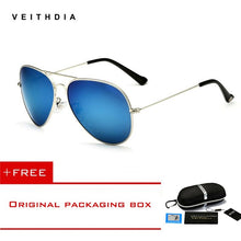 Load image into Gallery viewer, VEITHDIA aviation sunglass Polarized Sunglasses for Men/Women Colorful Reflective Coating Lens Driving Sun Glasses