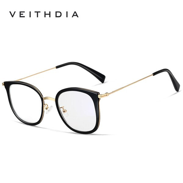 VEITHDIA Glasses Unisex Women Glasses Frame Men Eyeglasses Frame Vintage Clear Lens Glasses Optical Spectacle Frame 1232
