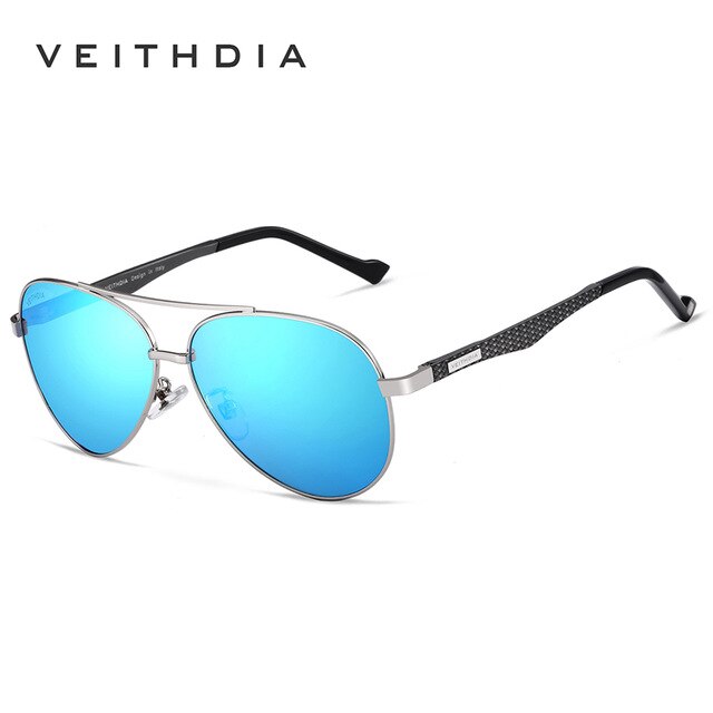 VEITHDIA Men Sunglasses Aluminum Pilot Style Frame Polarized Mirror Women Sun Glasses Eyewear For Male UV400 Protection 3850