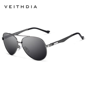 VEITHDIA Men Sunglasses Aluminum Pilot Style Frame Polarized Mirror Women Sun Glasses Eyewear For Male UV400 Protection 3850