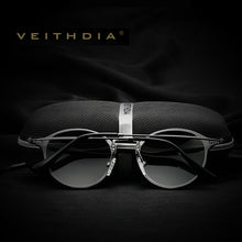 Carica l&#39;immagine nel visualizzatore di Gallery, VEITHDIA Men Sunglasses Round Unisex Sun Glasses Polarized Coating Mirror Sports Driving Male Eyewear For Women 6358