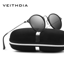 Carica l&#39;immagine nel visualizzatore di Gallery, VEITHDIA Men Sunglasses Round Unisex Sun Glasses Polarized Coating Mirror Sports Driving Male Eyewear For Women 6358