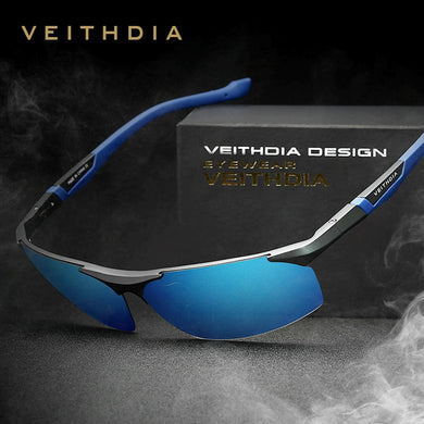 VEITHDIA Occhiali da sole da uomo Alluminio Magnesio Polarizzato Rivestimento blu Specchio Occhiali da sole Occhiali da vista maschili esterni Accessori 6589 