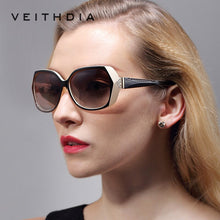 Load image into Gallery viewer, VEITHDIA Retro TR90 Vintage Large Sun glasses Polarized Carved Diamond Ladies Women Designer Sunglasses Eyewear Accessories 7011