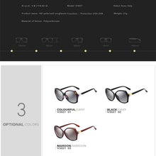 Load image into Gallery viewer, VEITHDIA Retro Womens Sun glasses Polarized  crystal Ladies Brand Designer Sunglasses Eyewear For Women Female V3027