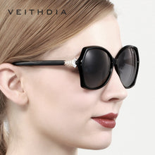 Load image into Gallery viewer, VEITHDIA Retro Womens Sun glasses Polarized  crystal Ladies Brand Designer Sunglasses Eyewear For Women Female V3027