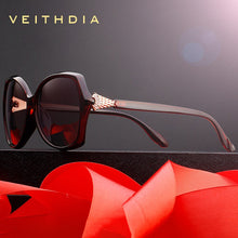 Load image into Gallery viewer, VEITHDIA Retro Womens Sun glasses Polarized  crystal Ladies Brand Designer Sunglasses Eyewear For Women Female V3027