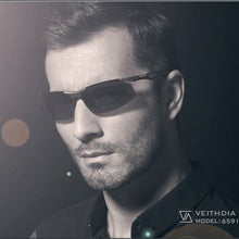Carica l&#39;immagine nel visualizzatore di Gallery, VEITHDIA Sunglasses Aluminum Magnesium Rimless UV400 Men Sunglasses Polarized Sun Glasses Eyewear Accessorie  For Men Male 6591