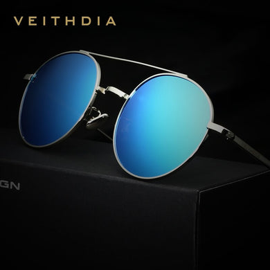 VEITHDIA Sunglasses Man Brand Designer Unisex Sun Glasses Polarized Coating Mirror Round Male Eyewear For Men/Women 3617