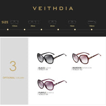Carica l&#39;immagine nel visualizzatore di Gallery, VEITHDIA Women Sun Glasses Polarized Gradient Lens  Ladies Designer Sunglasses Eyewear Accessories For Female 3023