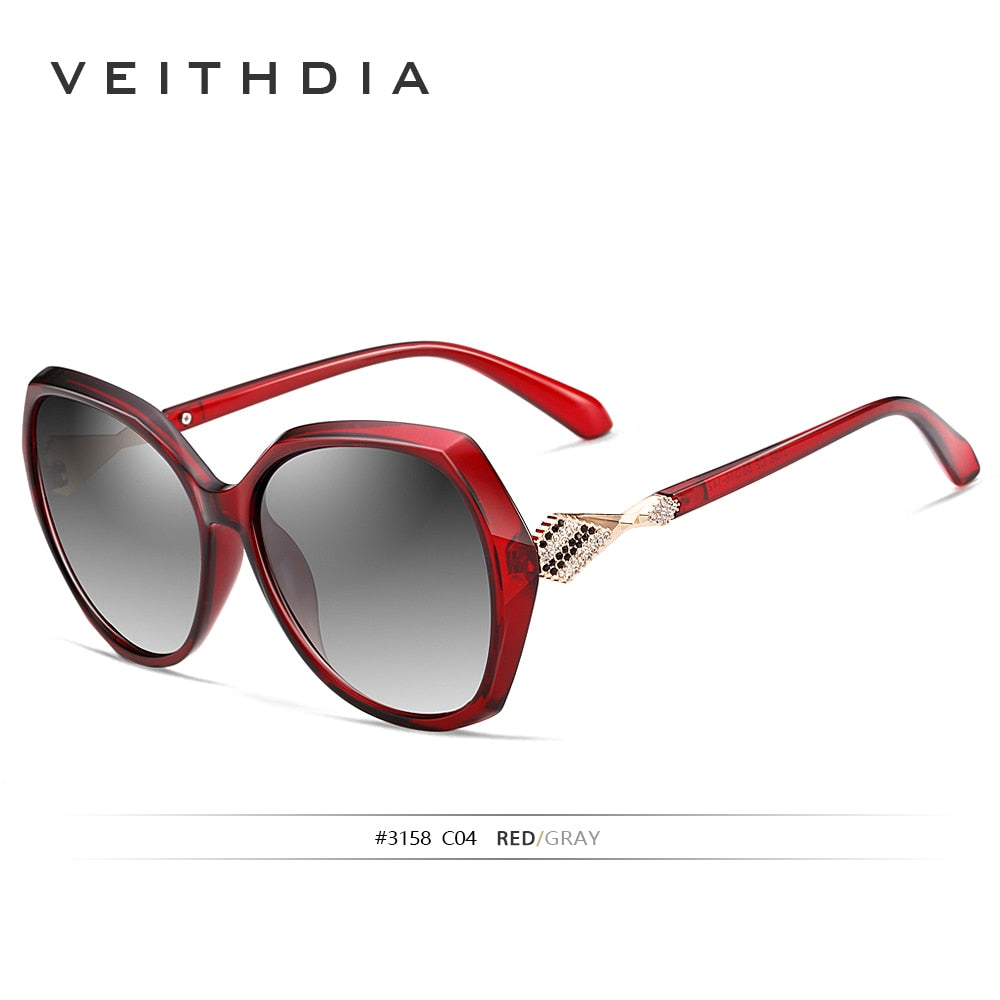 VEITHDIA Occhiali da sole da donna Occhiali da sole polarizzati sfumati UV400 Occhiali da sole firmati da donna Accessori per occhiali da donna 3158 