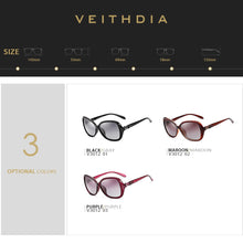 Carica l&#39;immagine nel visualizzatore di Gallery, VEITHDIA Occhiali da sole da donna Occhiali da sole polarizzati con lenti sfumate Occhiali da sole firmati da donna Accessori per occhiali da donna 3012 