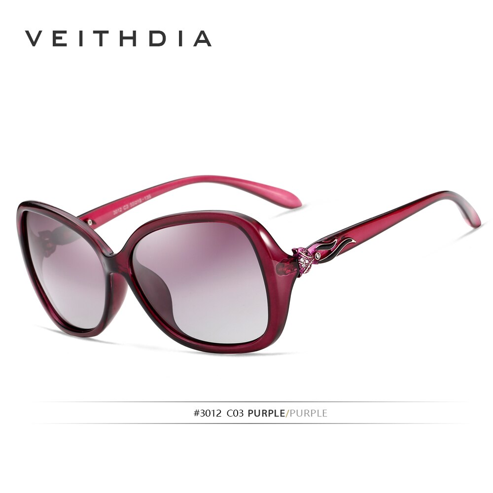 VEITHDIA Occhiali da sole da donna Occhiali da sole polarizzati con lenti sfumate Occhiali da sole firmati da donna Accessori per occhiali da donna 3012 