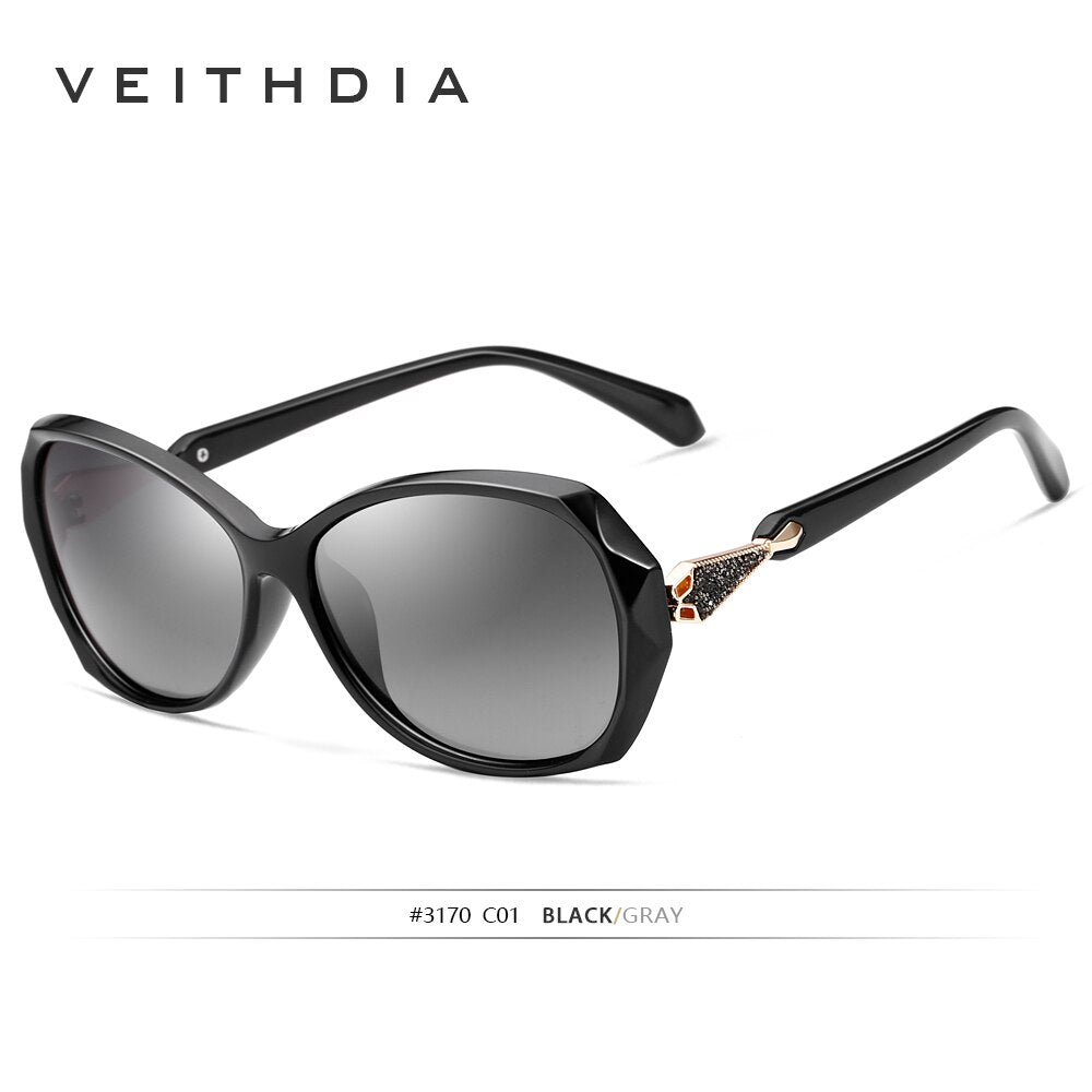 VEITHDIA Occhiali da sole da donna Occhiali da sole polarizzati con lenti sfumate Occhiali da sole firmati da donna Accessori per occhiali da donna 3170 