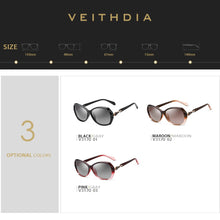 Carica l&#39;immagine nel visualizzatore di Gallery, VEITHDIA Occhiali da sole da donna Occhiali da sole polarizzati con lenti sfumate Occhiali da sole firmati da donna Accessori per occhiali da donna 3170 
