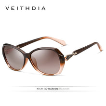Carica l&#39;immagine nel visualizzatore di Gallery, VEITHDIA Occhiali da sole da donna Occhiali da sole polarizzati con lenti sfumate Occhiali da sole firmati da donna Accessori per occhiali da donna 3170 