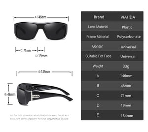 VIAHDA DESIGN Men Classic Polarized Sunglasses Male Sport Fishing Shades Eyewear UV400 Protection