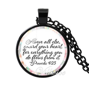 She is clothed with Strength and Dignity Necklace Proverbs 31:25 Bible Verse Christian Quote Necklace Faith Gifts
