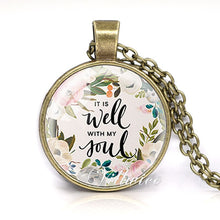 Load image into Gallery viewer, She is clothed with Strength and Dignity Necklace Proverbs 31:25 Bible Verse Christian Quote Necklace Faith Gifts