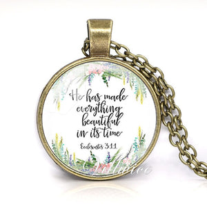 She is clothed with Strength and Dignity Necklace Proverbs 31:25 Bible Verse Christian Quote Necklace Faith Gifts
