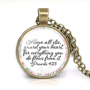 She is clothed with Strength and Dignity Necklace Proverbs 31:25 Bible Verse Christian Quote Necklace Faith Gifts