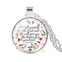 Load image into Gallery viewer, She is clothed with Strength and Dignity Necklace Proverbs 31:25 Bible Verse Christian Quote Necklace Faith Gifts