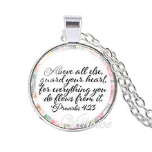 Load image into Gallery viewer, She is clothed with Strength and Dignity Necklace Proverbs 31:25 Bible Verse Christian Quote Necklace Faith Gifts