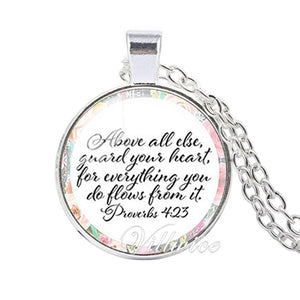She is clothed with Strength and Dignity Necklace Proverbs 31:25 Bible Verse Christian Quote Necklace Faith Gifts