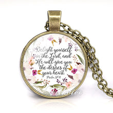Load image into Gallery viewer, She is clothed with Strength and Dignity Necklace Proverbs 31:25 Bible Verse Christian Quote Necklace Faith Gifts