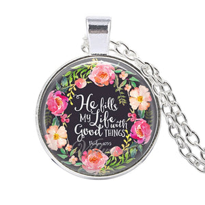 bible verse necklace god is in her she will not fall scripture quote jewelry for women men christian faith gifts
