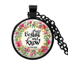 Load image into Gallery viewer, bible verse necklace god is in her she will not fall scripture quote jewelry for women men christian faith gifts