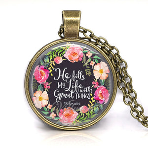 bible verse necklace god is in her she will not fall scripture quote jewelry for women men christian faith gifts